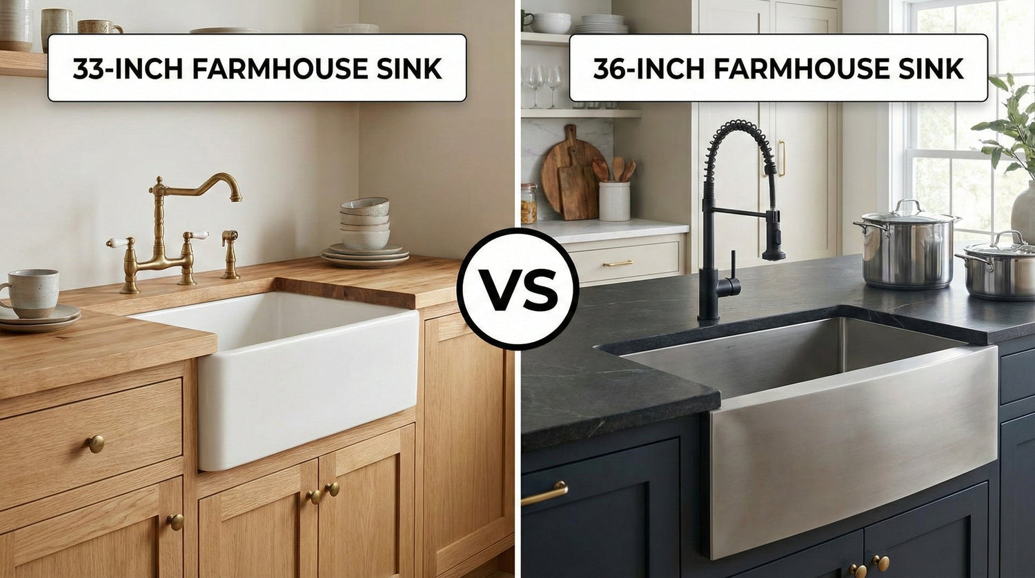 33 vs 36-inch farmhouse sink – Which is right?