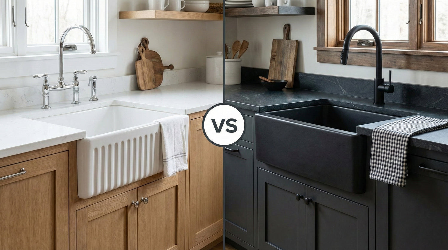 White vs Black Fireclay Farmhouse Sink — Which Looks Better Long-Term?