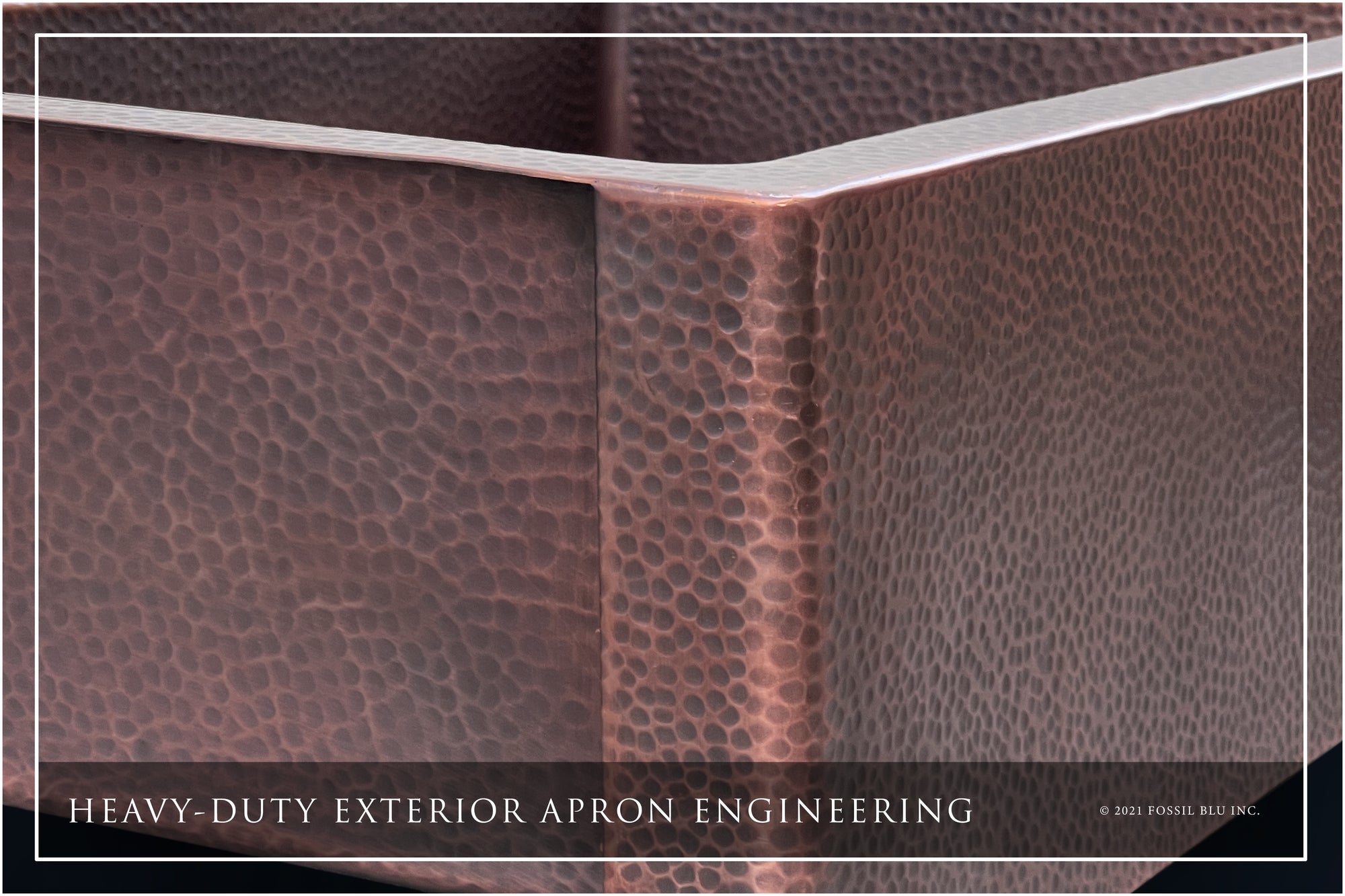 FSW1100 LUXURY 33-INCH HEAVY 12-GAUGE DARK PATINA COPPER FARMHOUSE SINK, INCLUDES ACCS, FLAT FRONT