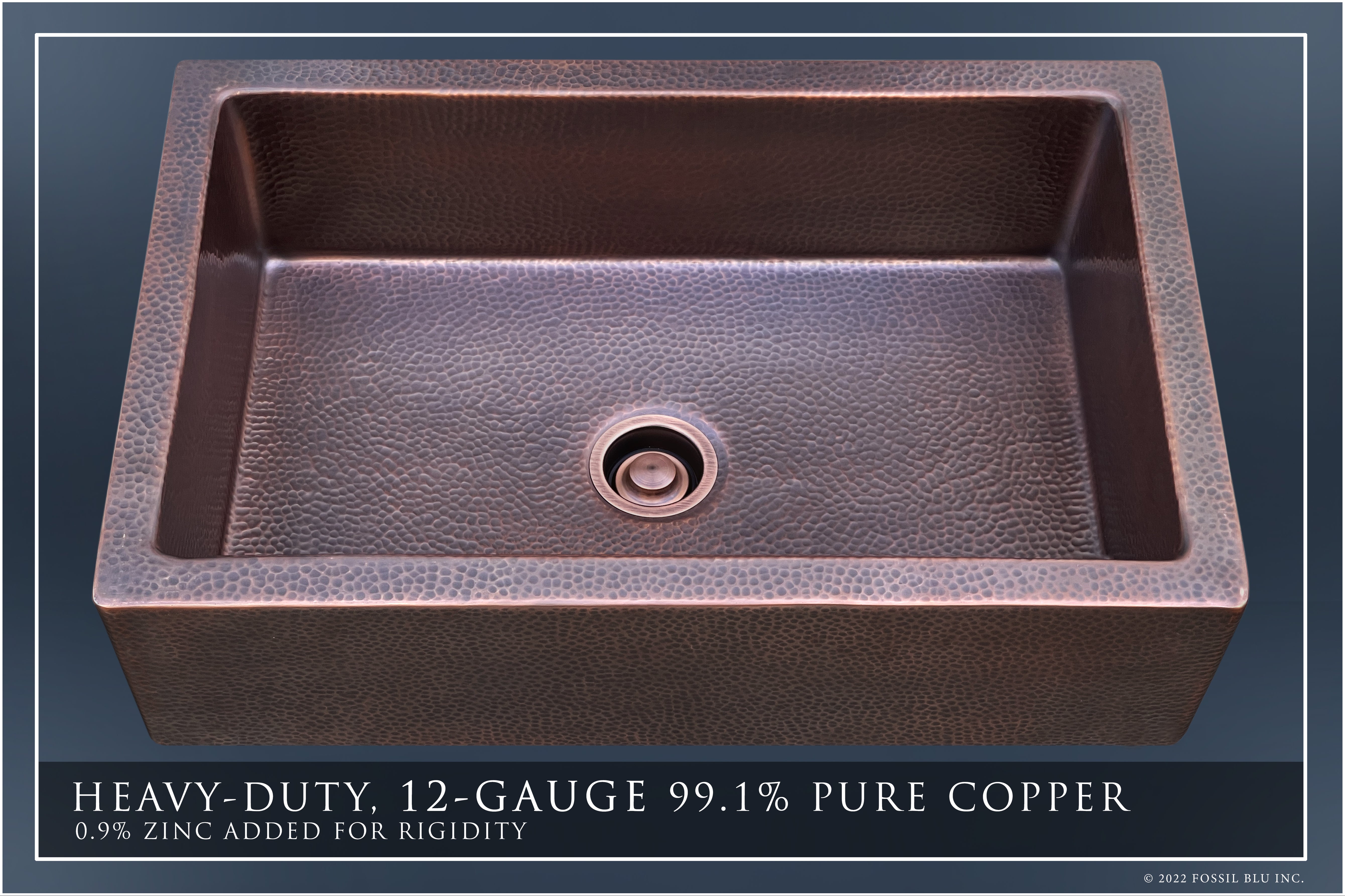 FSW1100 LUXURY 33-INCH HEAVY 12-GAUGE DARK PATINA COPPER FARMHOUSE SIN ...