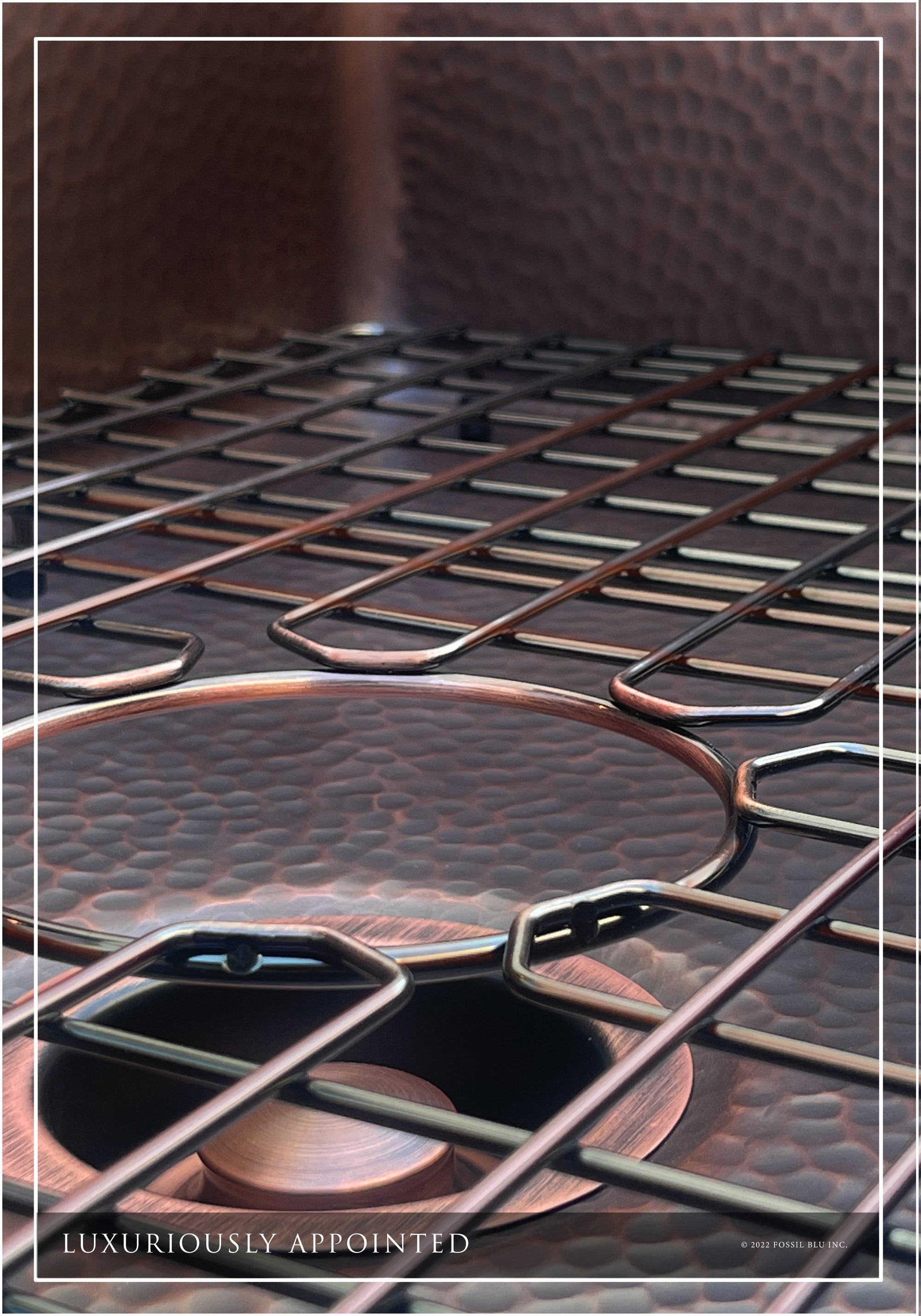 FSW1106 LUXURY 30-INCH HEAVY 12-GAUGE DARK PATINA COPPER FARMHOUSE SINK, INCLUDES ACCS, FLAT FRONT