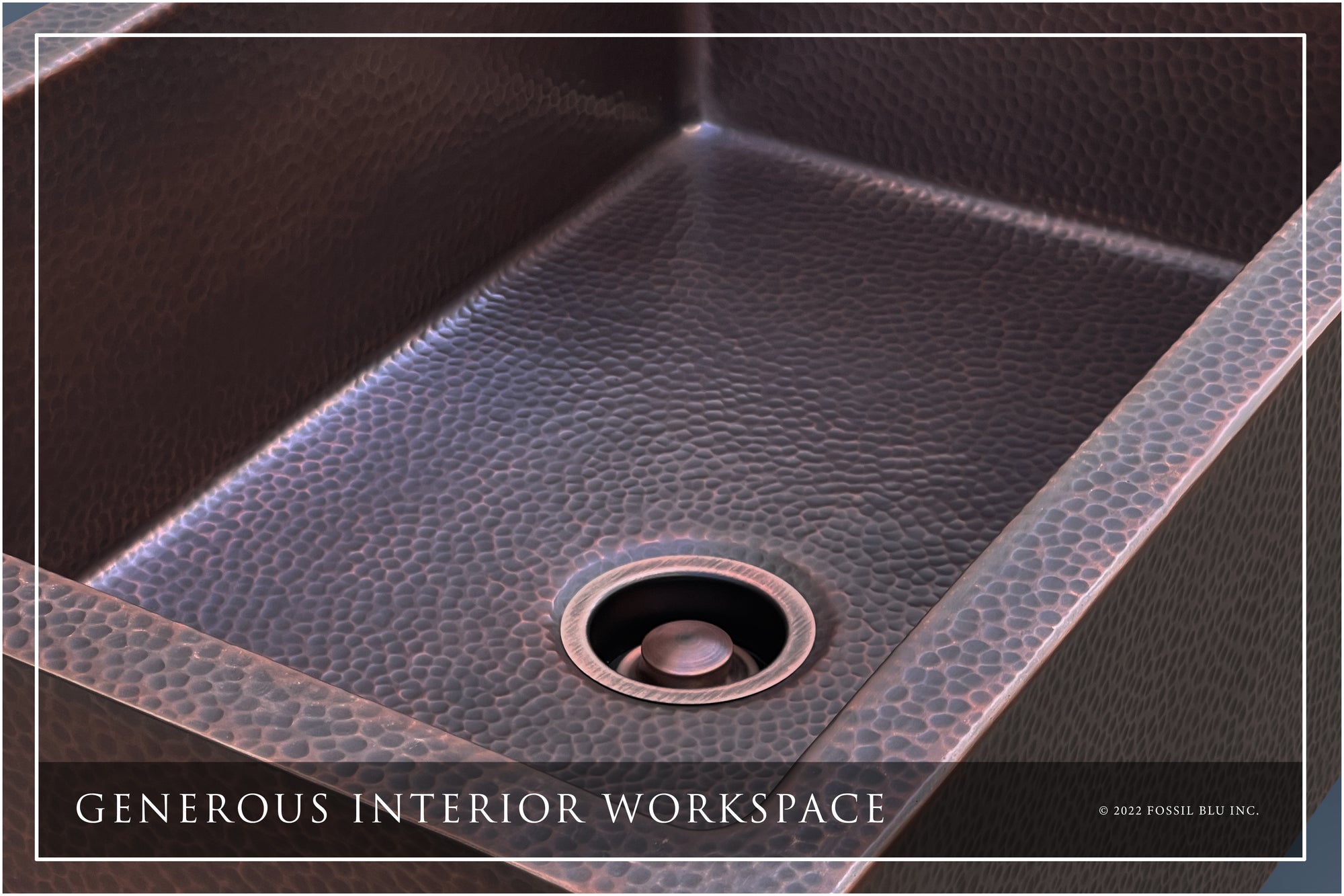 FSW1106 LUXURY 30-INCH HEAVY 12-GAUGE DARK PATINA COPPER FARMHOUSE SINK, INCLUDES ACCS, FLAT FRONT