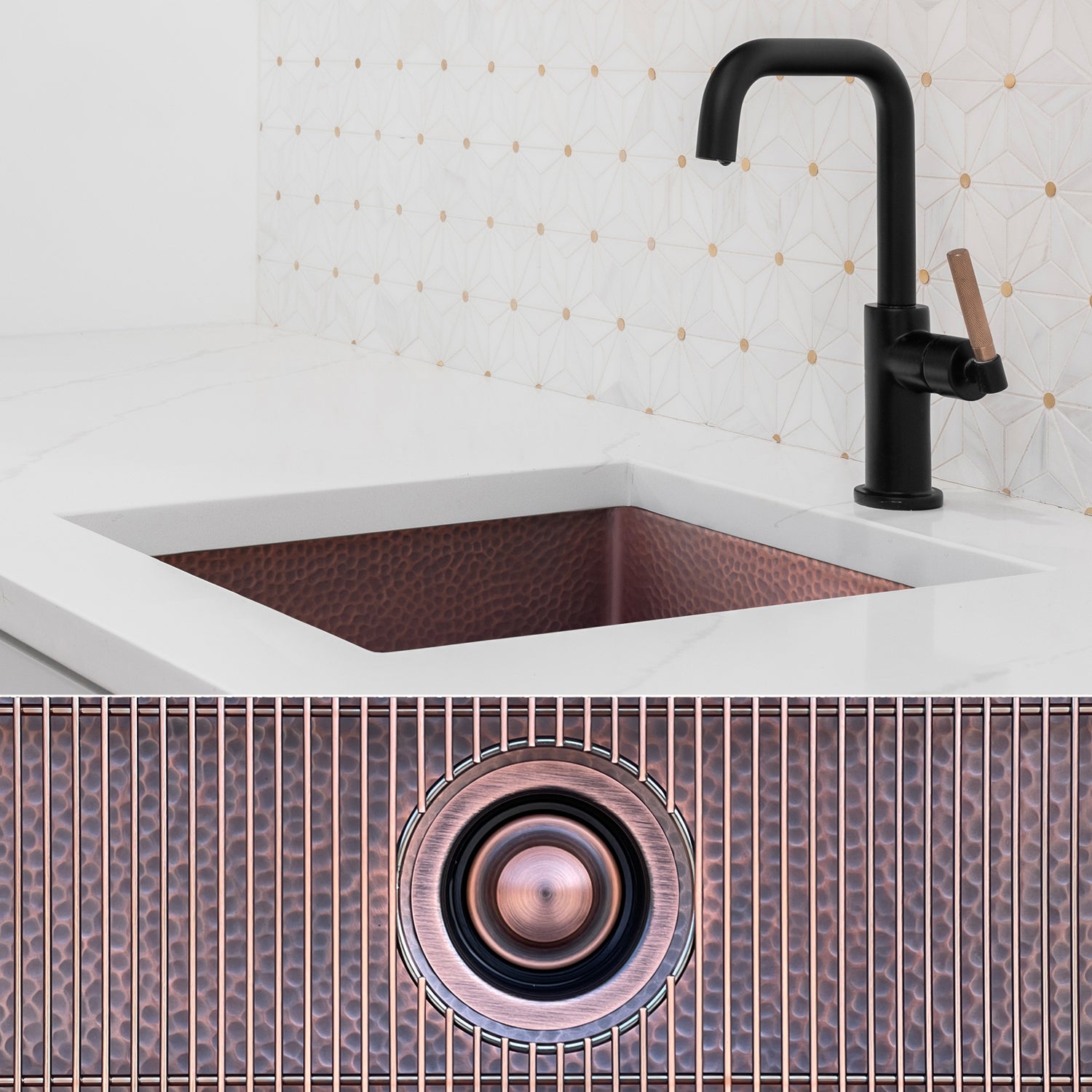 FSW1109 LUXURY 18-INCH HEAVY 12-GAUGE DARK PATINA COPPER UNDERMOUNT / DROP-IN BAR SINK OR PREP SINK, INCLUDES ACCS