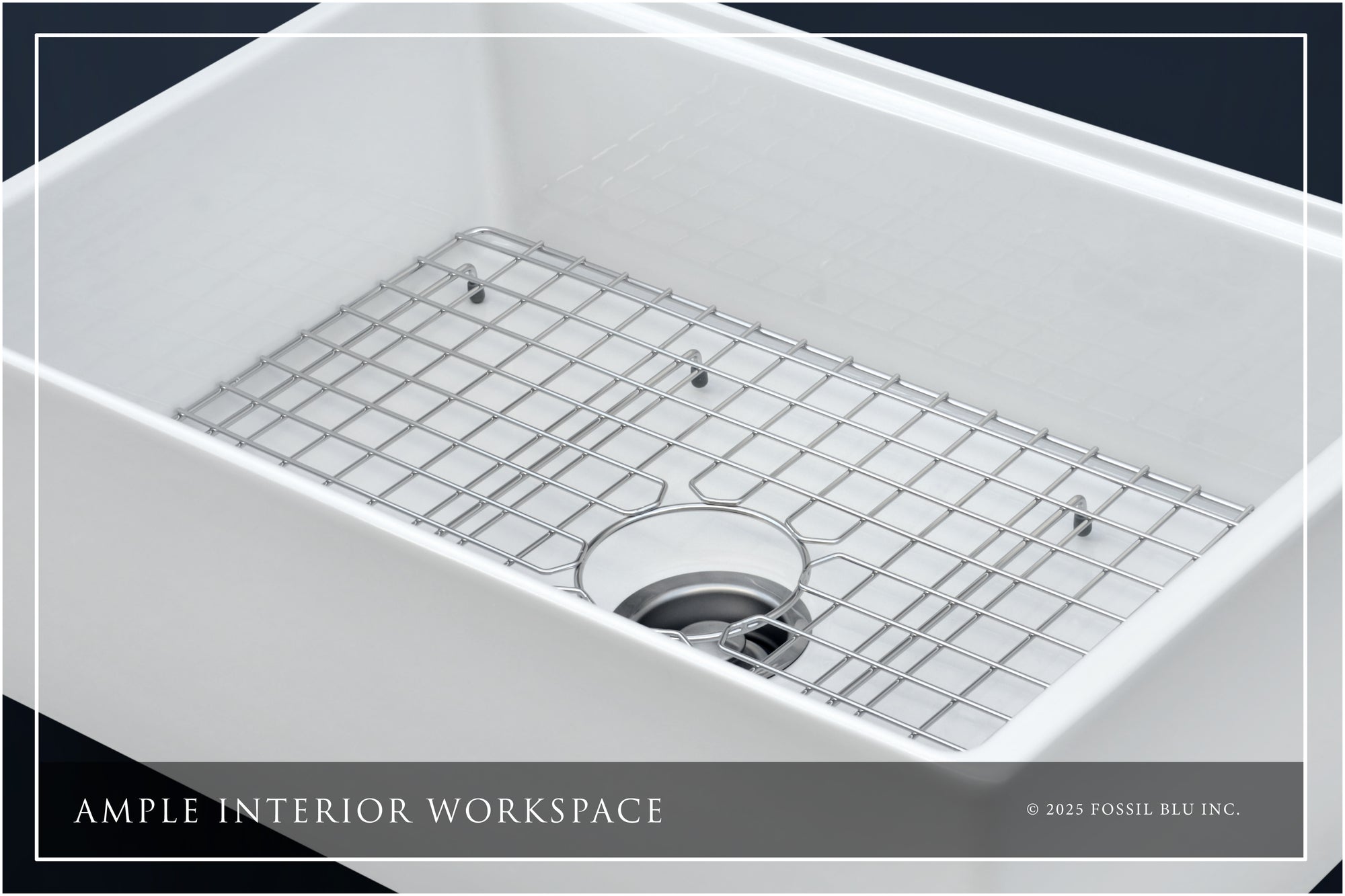 FSW1301SS LUXURY 30-INCH SOLID FIRECLAY WORKSTATION APRON-FRONT SINK IN WHITE, INCLUDES TOP AND STAINLESS STEEL BOTTOM ACCESSORIES, FLAT FRONT