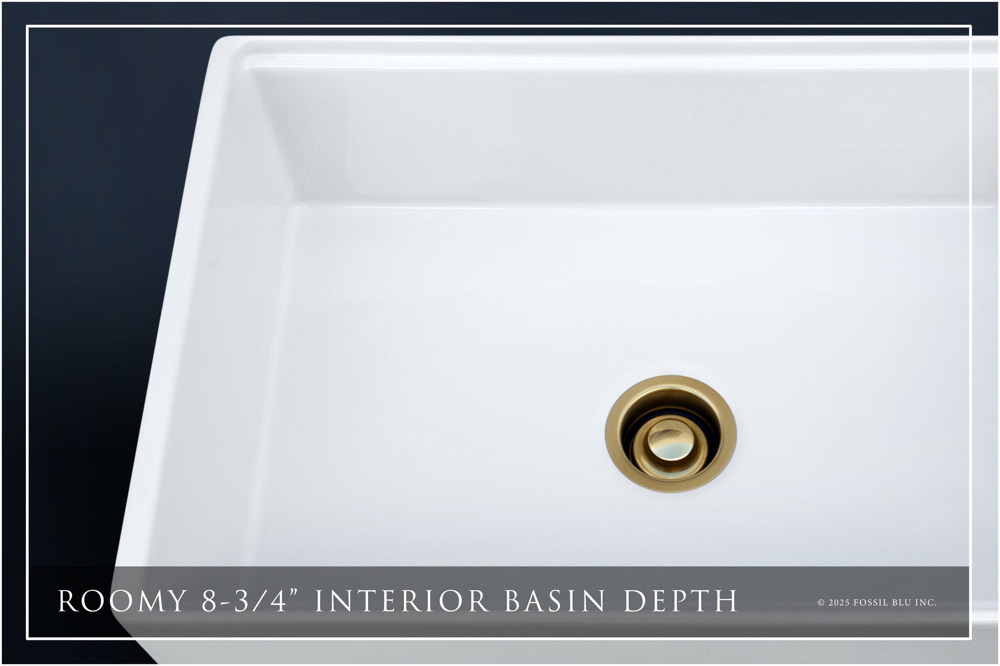 FSW1302BB LUXURY 33-INCH SOLID FIRECLAY WORKSTATION APRON-FRONT SINK IN WHITE, INCLUDES TOP AND MATTE GOLD BOTTOM ACCESSORIES, FLAT FRONT
