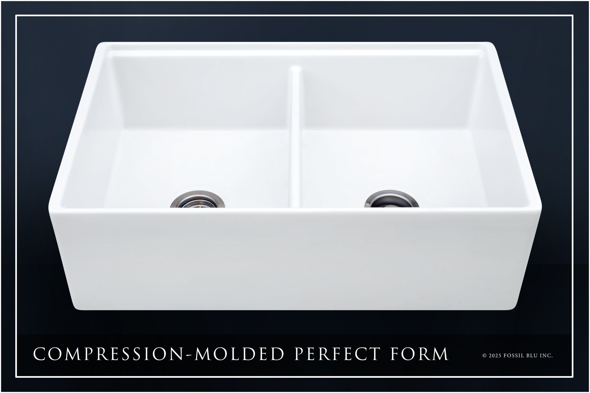 FSW1303SS LUXURY 33-INCH SOLID FIRECLAY WORKSTATION APRON-FRONT SINK IN WHITE, INCLUDES TOP AND STAINLESS STEEL BOTTOM ACCESSORIES, FLAT FRONT