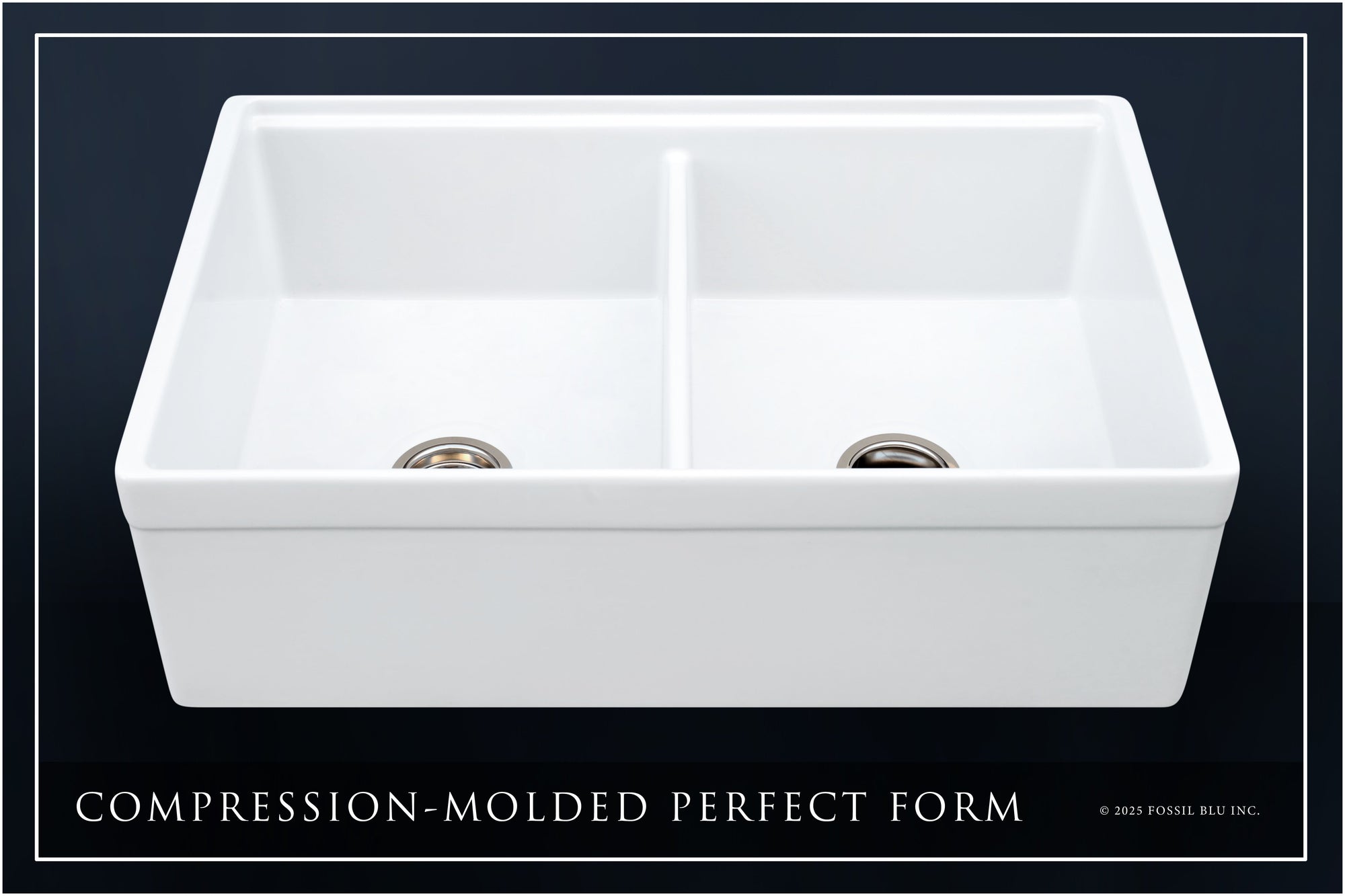 FSW1312PN LUXURY 33-INCH SOLID FIRECLAY WORKSTATION APRON-FRONT SINK IN WHITE, INCLUDES TOP AND POLISHED NICKEL BOTTOM ACCESSORIES, BELTED FRONT