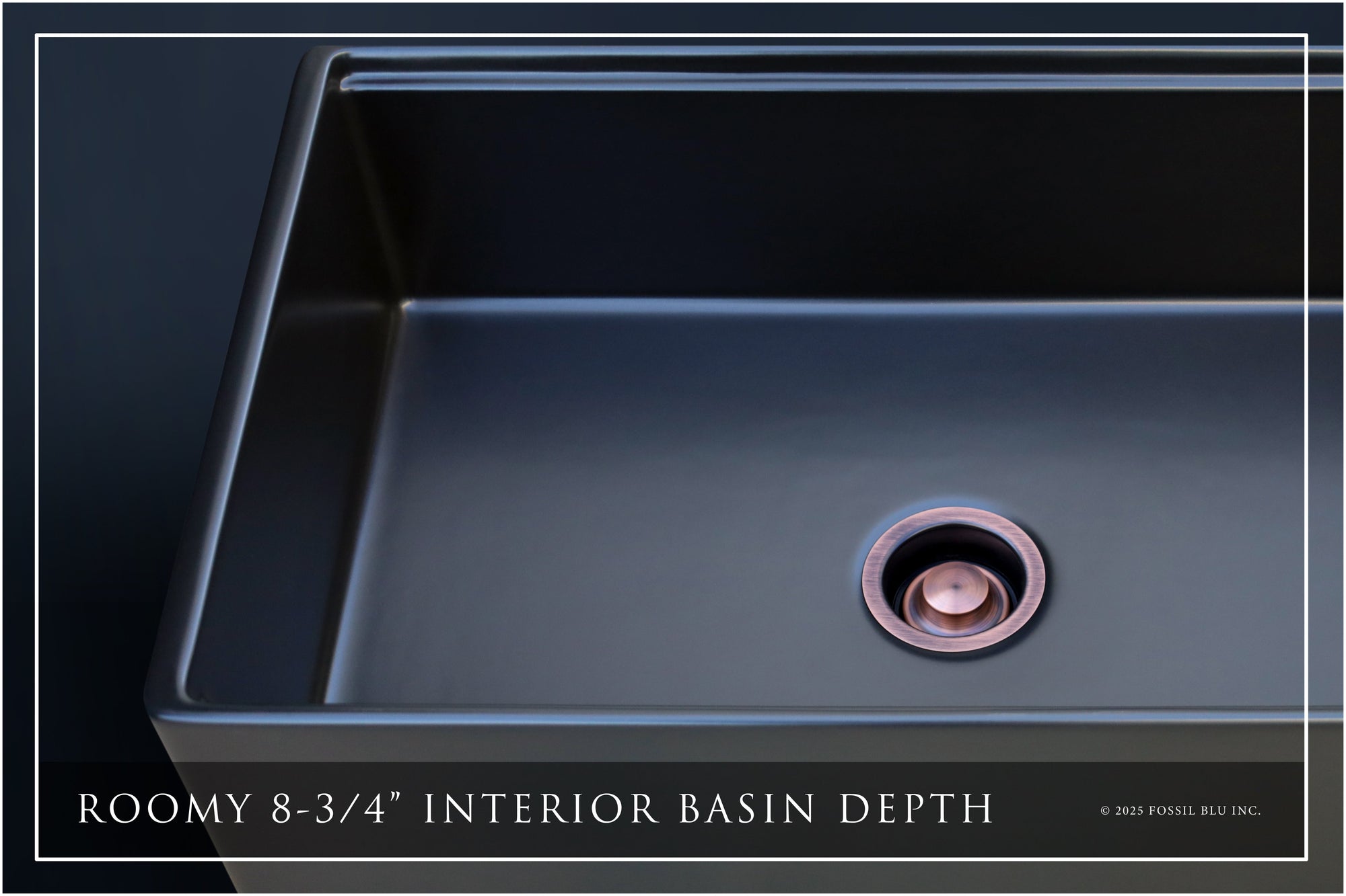 FSW1321AC LUXURY 30-INCH SOLID FIRECLAY WORKSTATION APRON-FRONT SINK IN BLACK, INCLUDES TOP AND ANTIQUE COPPER BOTTOM ACCESSORIES, FLAT FRONT
