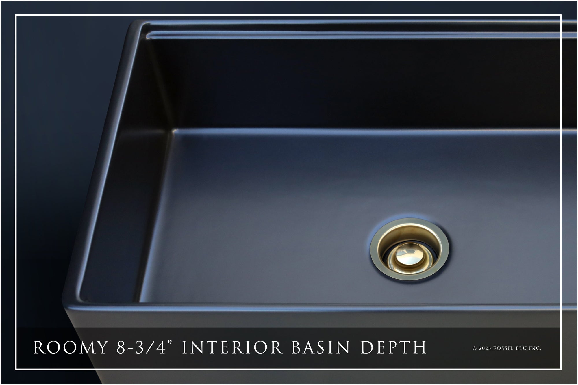 FSW1321BB LUXURY 30-INCH SOLID FIRECLAY WORKSTATION APRON-FRONT SINK IN BLACK, INCLUDES TOP AND MATTE GOLD BOTTOM ACCESSORIES, FLAT FRONT
