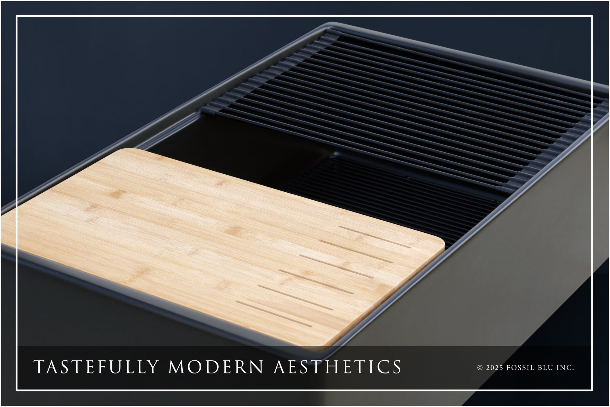 FSW1322MB LUXURY 33-INCH SOLID FIRECLAY WORKSTATION APRON-FRONT SINK IN BLACK, INCLUDES TOP AND MATTE BLACK BOTTOM ACCESSORIES, FLAT FRONT