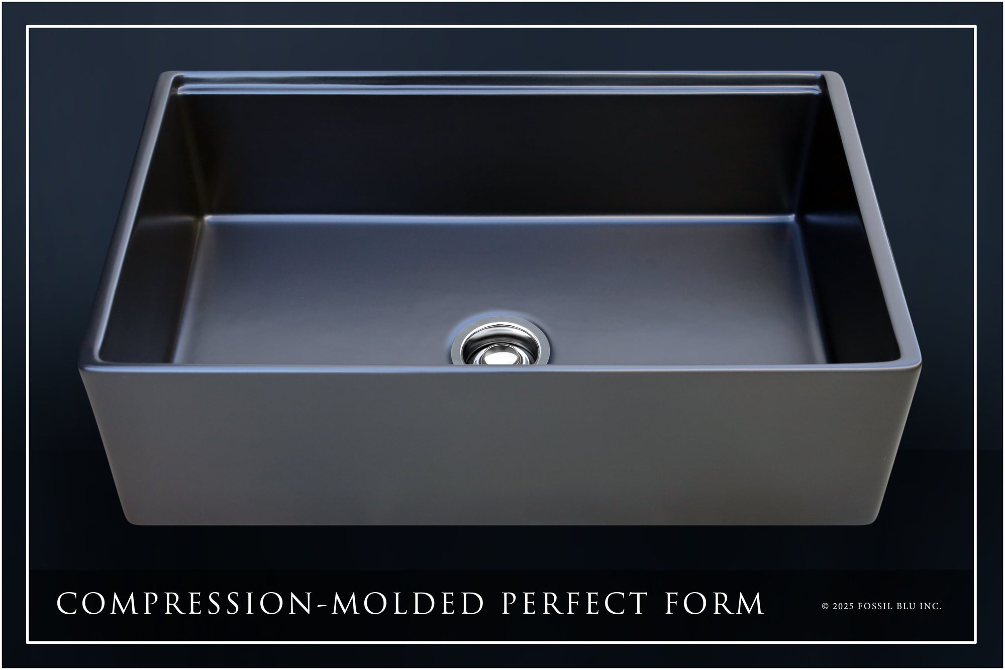 FSW1322SS LUXURY 33-INCH SOLID FIRECLAY WORKSTATION APRON-FRONT SINK IN BLACK, INCLUDES TOP AND STAINLESS STEEL BOTTOM ACCESSORIES, FLAT FRONT