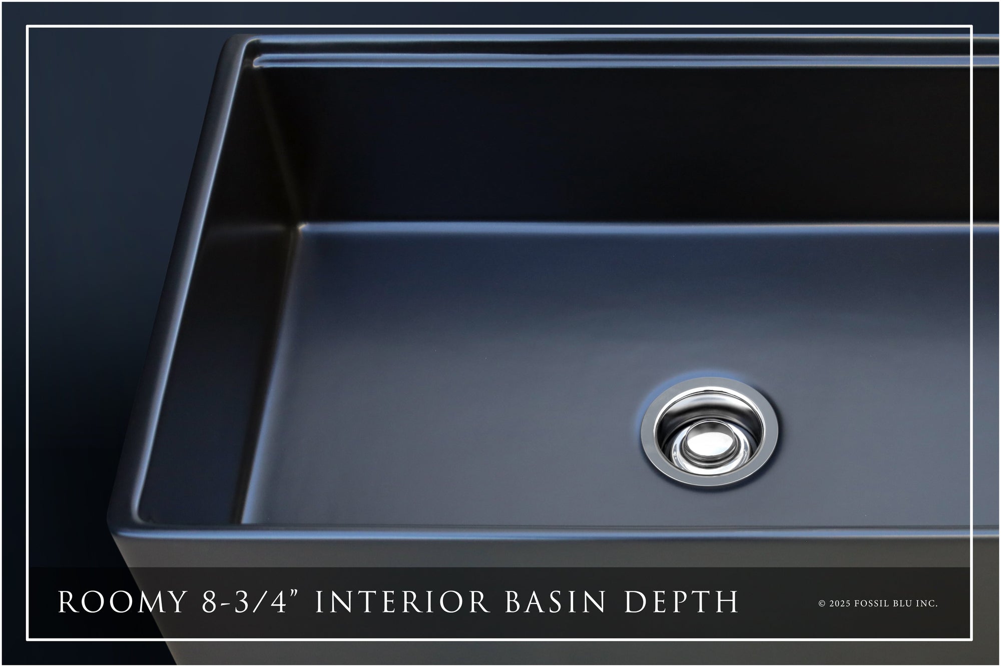 FSW1322SS LUXURY 33-INCH SOLID FIRECLAY WORKSTATION APRON-FRONT SINK IN BLACK, INCLUDES TOP AND STAINLESS STEEL BOTTOM ACCESSORIES, FLAT FRONT