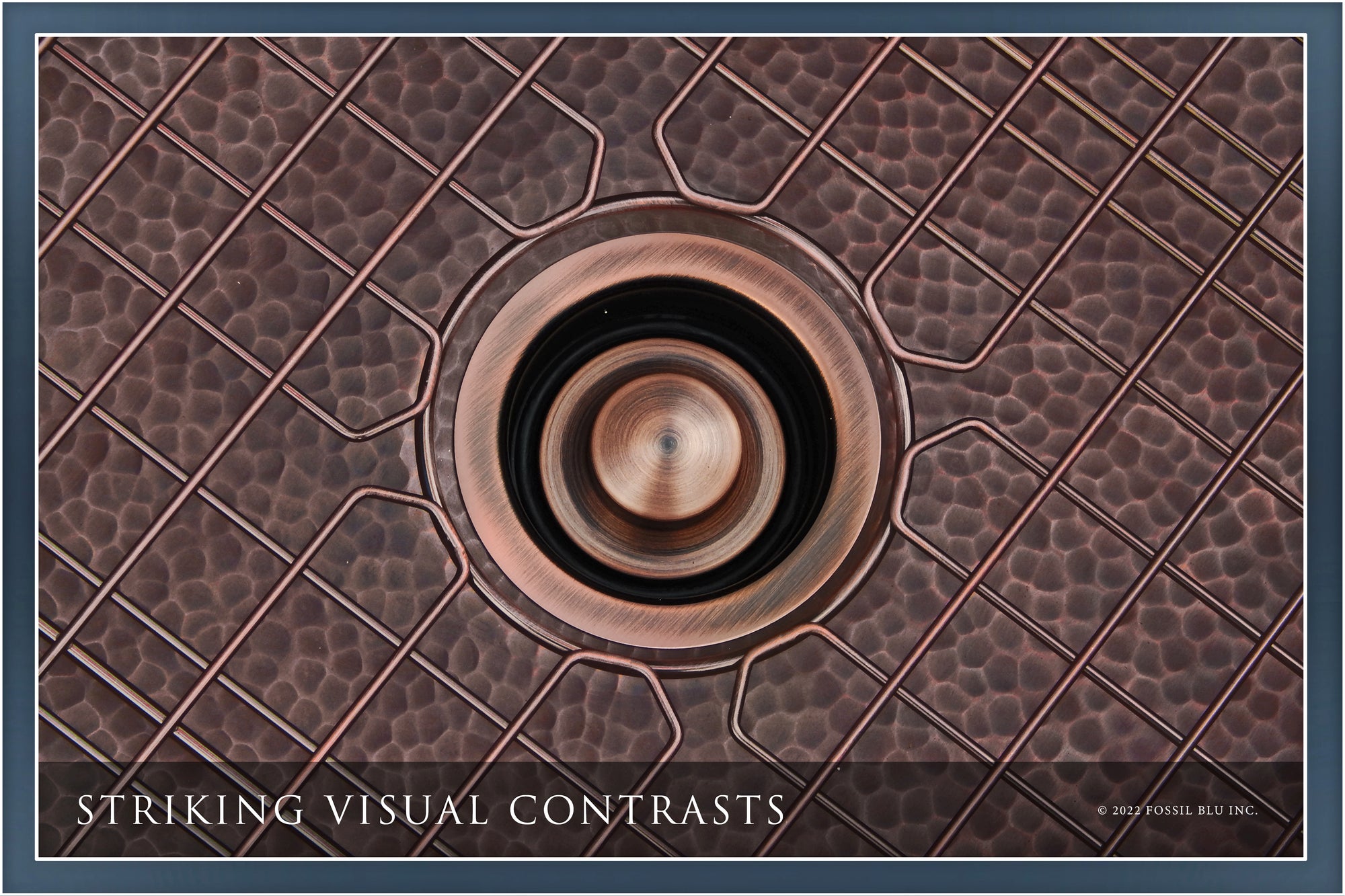 FSW1100 LUXURY 33-INCH HEAVY 12-GAUGE DARK PATINA COPPER FARMHOUSE SINK, INCLUDES ACCS, FLAT FRONT