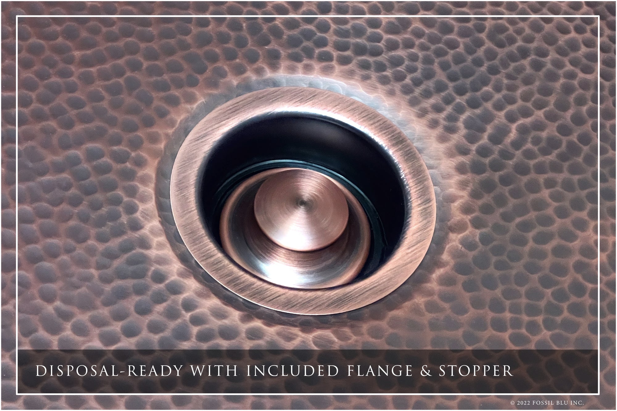 FSW1100 LUXURY 33-INCH HEAVY 12-GAUGE DARK PATINA COPPER FARMHOUSE SINK, INCLUDES ACCS, FLAT FRONT