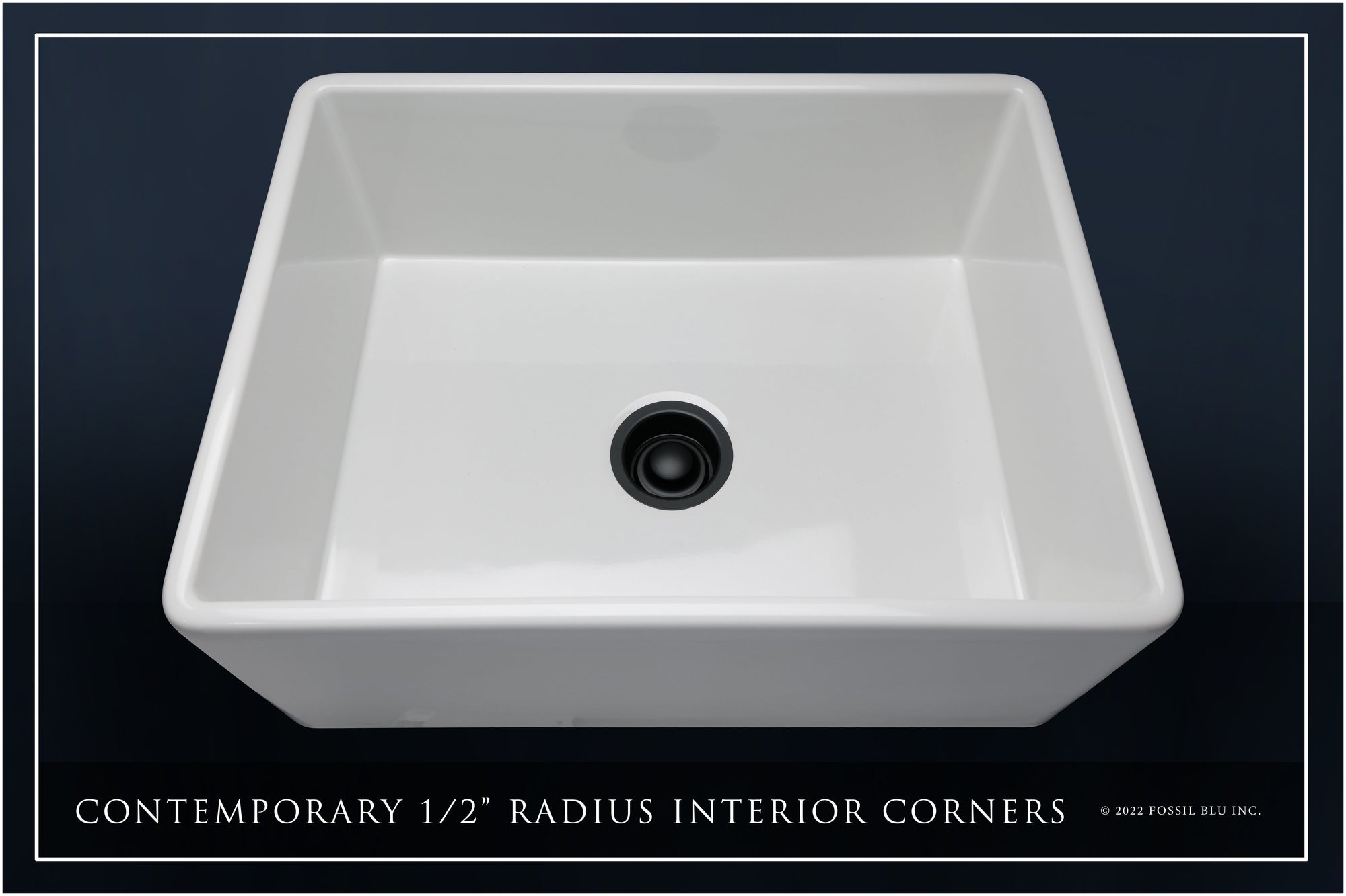 FSW1000MB LUXURY 26-INCH SOLID FIRECLAY FARMHOUSE SINK IN WHITE, MATTE BLACK ACCS, FLAT FRONT