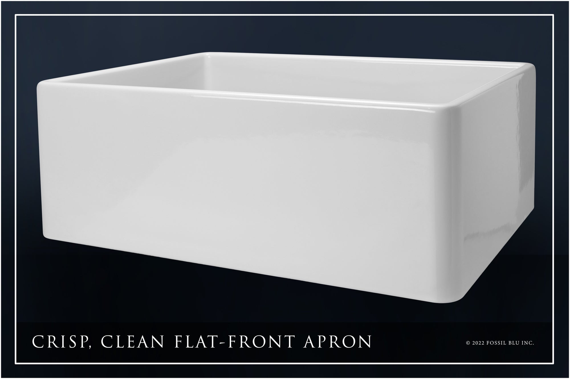 FSW1000MB LUXURY 26-INCH SOLID FIRECLAY FARMHOUSE SINK IN WHITE, MATTE BLACK ACCS, FLAT FRONT
