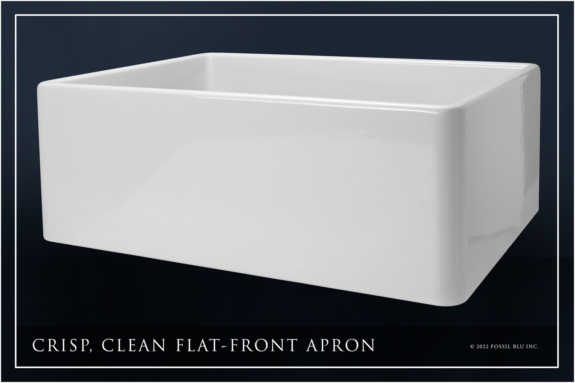 FSW1000PN LUXURY 26-INCH SOLID FIRECLAY FARMHOUSE SINK IN WHITE, POLISHED NICKEL ACCS, FLAT FRONT