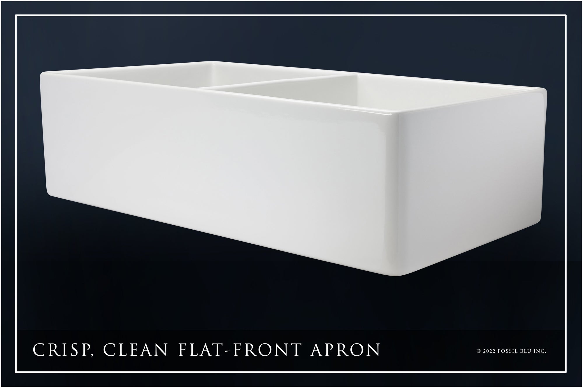 FSW1003MB LUXURY 33-INCH SOLID FIRECLAY FARMHOUSE SINK IN WHITE, MATTE BLACK ACCS, FLAT FRONT