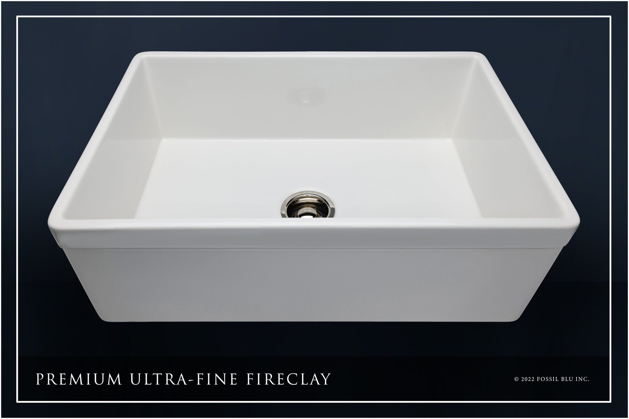 FSW1004PN LUXURY 30-INCH SOLID FIRECLAY FARMHOUSE SINK IN WHITE, POLISHED NICKEL ACCS, BELTED FRONT