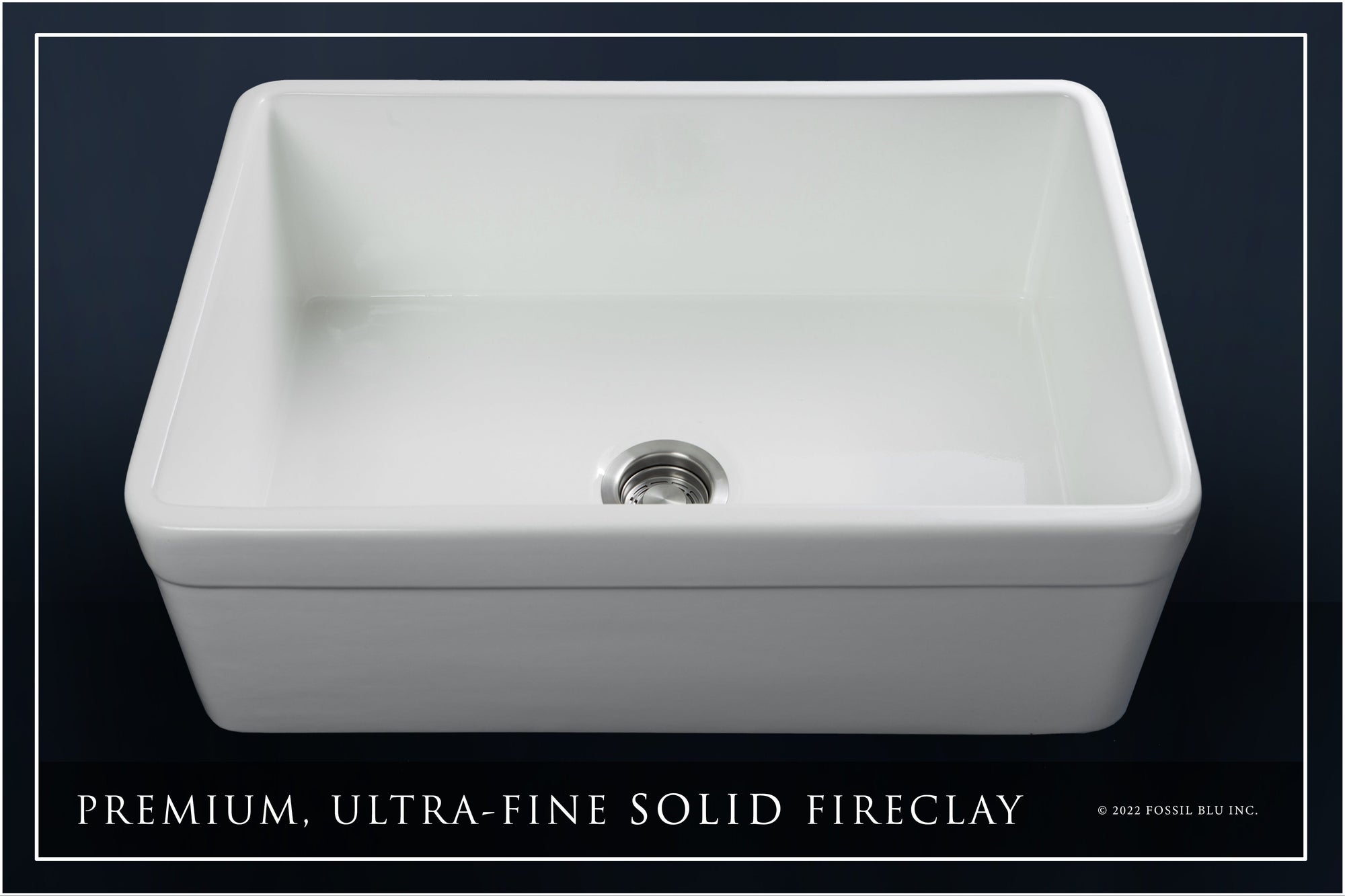 FSW1004 LUXURY 30-INCH SOLID FIRECLAY FARMHOUSE SINK IN WHITE, STAINLESS STEEL ACCS, BELTED FRONT