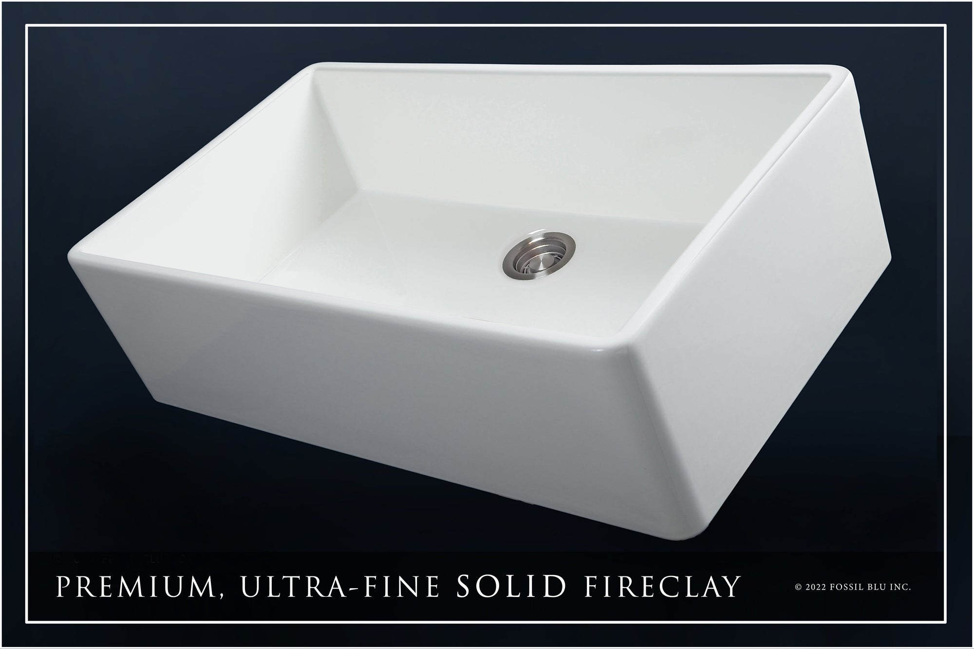 FSW1008 LUXURY 36-INCH SOLID FIRECLAY FARMHOUSE SINK IN WHITE, STAINLESS STEEL ACCS, FLAT FRONT