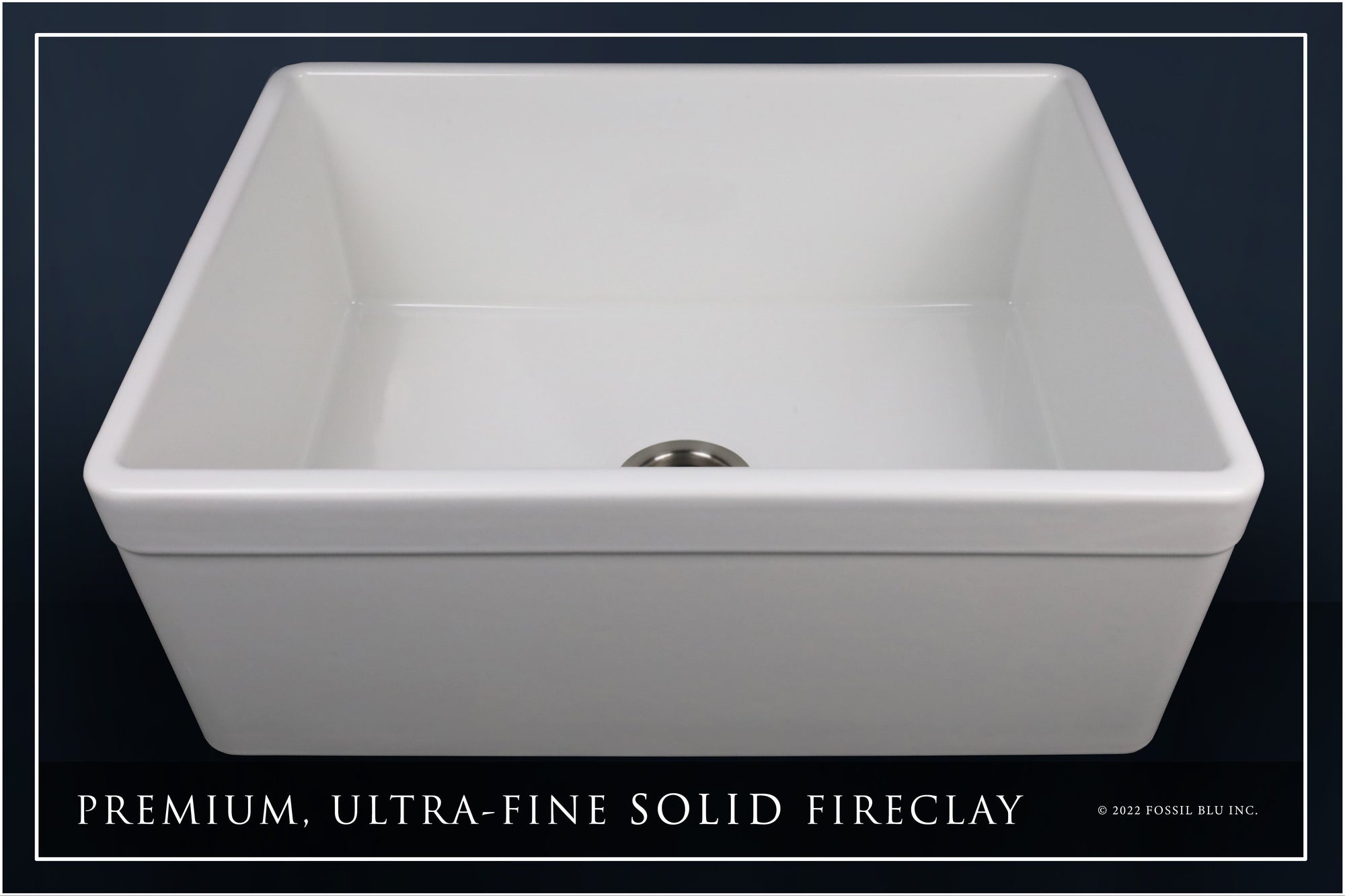 FSW1010 LUXURY 26-INCH SOLID FIRECLAY FARMHOUSE SINK IN WHITE, STAINLESS STEEL ACCS, BELTED FRONT