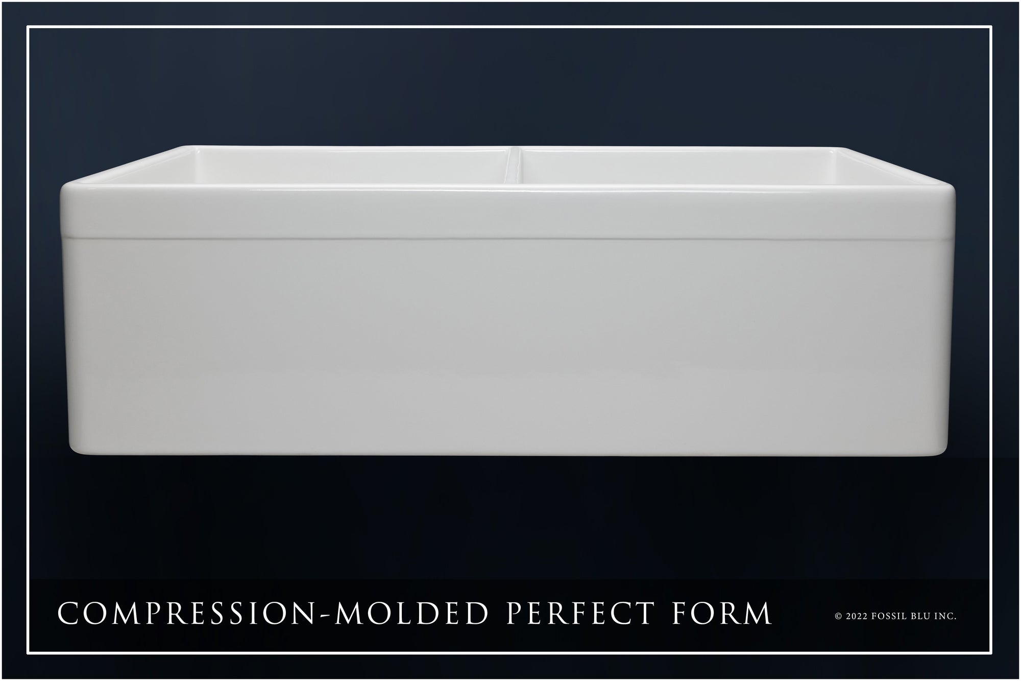 FSW1012MB LUXURY 33-INCH SOLID FIRECLAY FARMHOUSE SINK IN WHITE, MATTE BLACK ACCS, BELTED FRONT