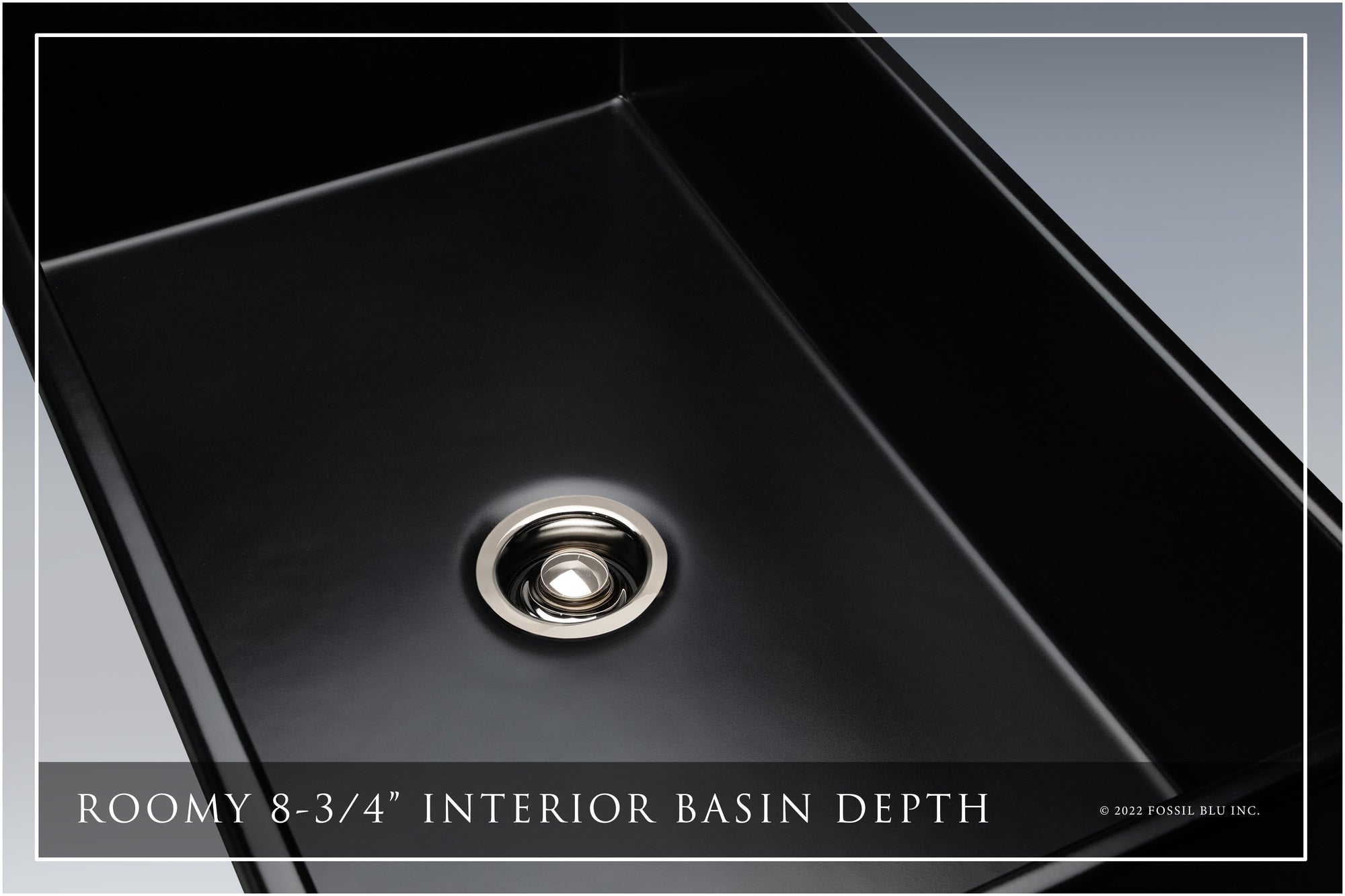 FSW1022PN LUXURY 33-INCH SOLID FIRECLAY FARMHOUSE SINK, MATTE BLACK, POL. NICKEL ACCS, FLAT FRONT