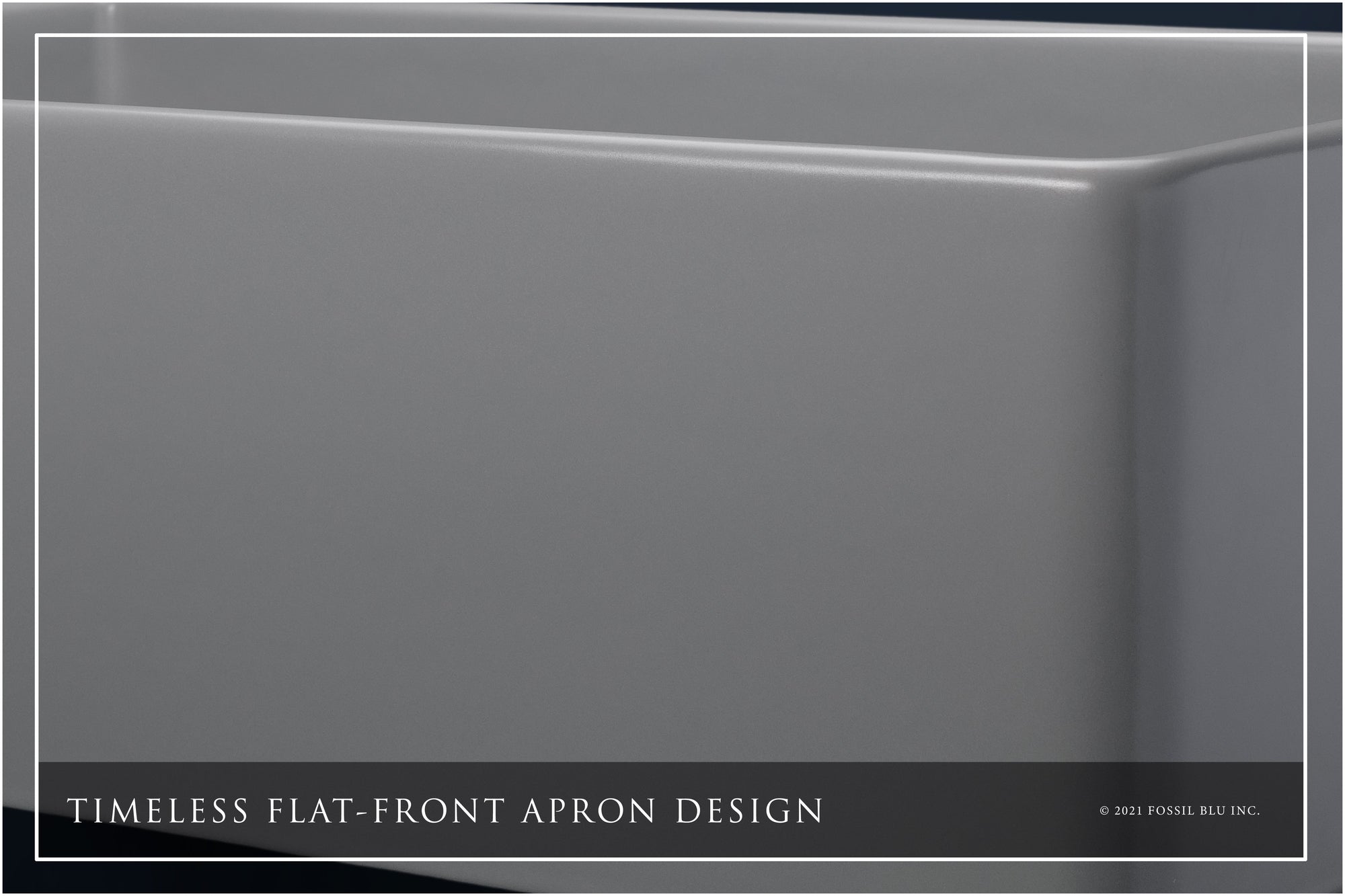 FSW1042MB LUXURY 33-INCH SOLID FIRECLAY FARMHOUSE SINK, MATTE GRAY, MATTE BLACK ACCS, FLAT FRONT